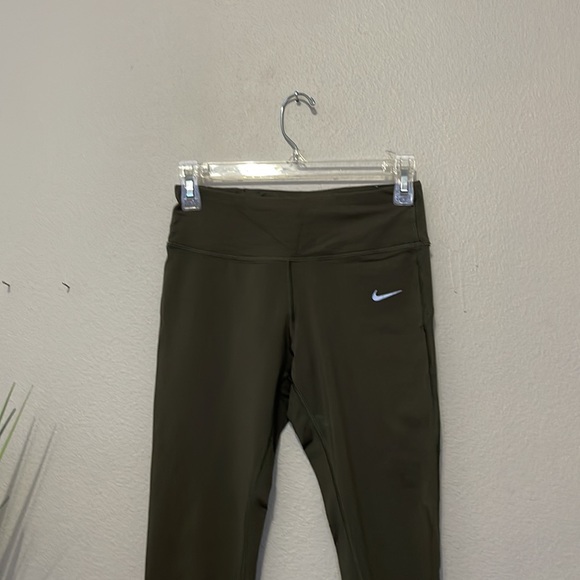 NIKE DRI FIT WORKOUT LEGGINGS IN OLIVE GREEN - Picture 1 of 11